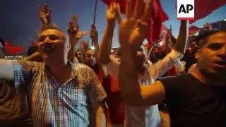 Erdogan supporters celebrate in Taksim square