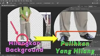 Remove the background with Photoshop and restore the parts needed