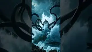 Giant Octopus Attacks Lighthouse During a Deadly Sea Storm! 🌊🐙  #attack #monster #octopus
