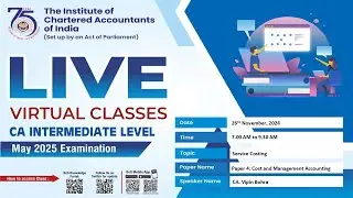 Intermediate Paper 4:CMA | Topic: Service Costing | Session 1 | 26 Nov, 2024