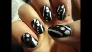 Simple black and silver nails