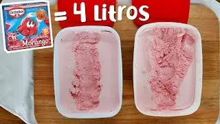 FAÇA 4 LITROS DE SORVETE CASEIRO COM APENAS 1 PACOTE DE GELATINA | Menino Prendado