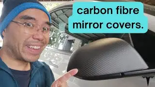 Накладки на зеркала из настоящего карбона для вашей Tesla Model 3 от EVBASE.com! Код скидки внутри!