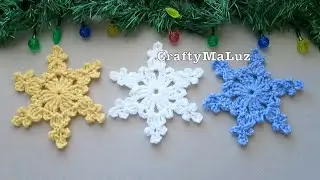 ( Adornos Navideños) Copo de Nieve tejido a crochet ❄️ Crochet Snowflake Christmas Ornaments