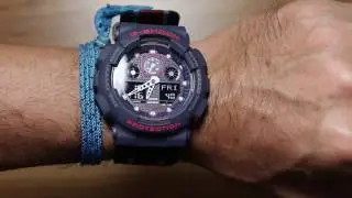 Casio G-shock GA-100MC-2A - CLOTH & LEATHER BAND