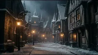 Snowy Gothic Town &ndash; Peaceful Night Ambience