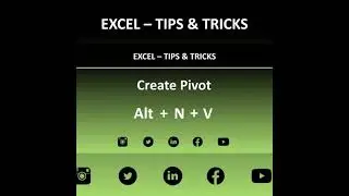 Create Pivot Table In Excel || Excel Tips&Tricks || Excel Tree #excel #shorts #shortcuts