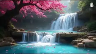 Waterfall Sound - Paradise: Cherry Blossoms, Turquoise Pools, Lush Forest, Crystal Serene Waters