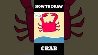 how to draw crab , simple drawing and colouring for kids, its kids time