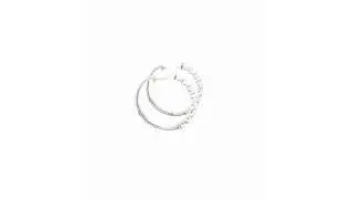 9ct White Gold 8 Round Lab Grown Diamond Half Set Hoop Earrings - 17090039 | Johnsons Jewellers