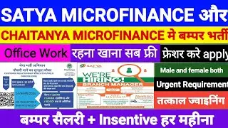 सैलरी ₹34,040 हर महिना है। जल्दी करे || Satya Microfinance | Chaitanya india fincreadit 👆