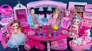 12 Minutes Satisfying with Unboxing Barbie Princess Family Party Collection Toys Review | ASMR