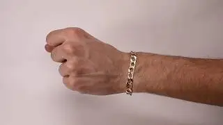 B1 - 9ct Gold Textured Square Child's Curb Bracelet - 8mm