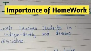 Importance of Homework // 5 Lines on Homework // 5 Points on Importance of Home Work in english