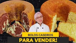 BOLOS CASEIROS COM MASSA AMANTEIGADA. BOLO BASE E BOLO MESCLADO.