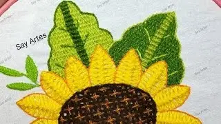 205 - Bordando hoja - Puntada para hojas | Say Artes