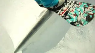 Snowboarding wall ride, rock and roll - Davos Snow Park