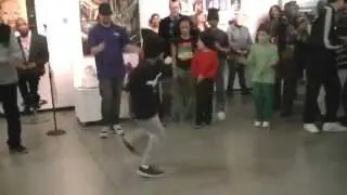 B-boy Lil' Rocket (Ryan Manuud) performing at Artspace Patchogue Gallery