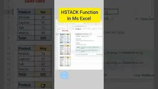 HSTACK Function in MS Excel #msexcel #excel #exceltricks #excel365 #microsoft #learnexcel #reels