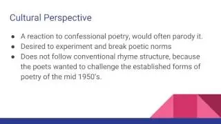 New York School Literary Period