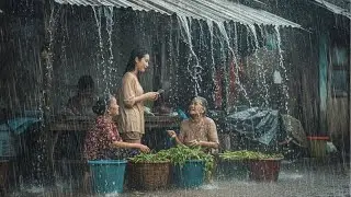 DANGEROUS WEATHER! ⛈️ Loud Thunderstorm in Indonesian Village | Rain Sounds for Deep Sleep