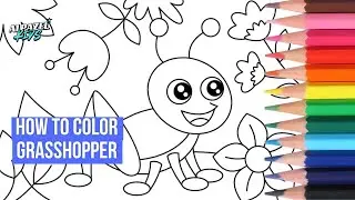Learn Colors with a Happy Grasshopper! 🦗🎨 | Coloring for Kids