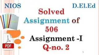 SOLVED ASSIGNMENT of course 506 Assignment I Question No.2 ...