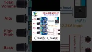 Як Підключити та Схема Підключення Підсилювача звуку XH-A901 NE5532 #Total Votume#bass #Auto#ремонт