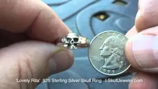 Lovely Rita 925 Sterling Silver Skull Ring