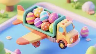 Easter Cargo Plane Toy Eggs 🥚✈️ | Colorful Easter Nursery Rhymes & Kids Songs
