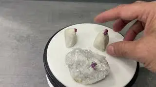 3 Piece Natural Ruby Crystal Specimens &ndash; Raw Mineral Stones for Collectors & Healing