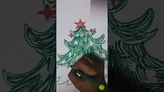 How to draw a Christmas 🎄 tree #simpledrawing #easy Christmas tree #marrychristmas #viralshort ✨️
