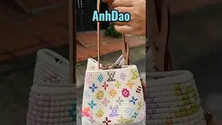 DIY Embroidered Shoulder Bag | Inspired by Louis Vuitton All-In | Crochet & Leather Combo