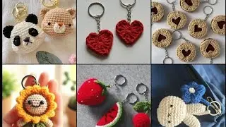 Best Crochet Pattern Stylish Different Colourful Flower Keychains Gifts For Women'/Men Girls Fashion