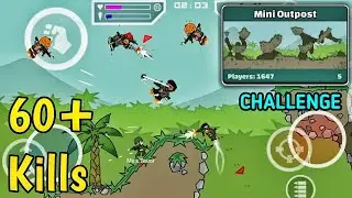 Da2 Mini Militia 60+ Kills Challenge in 2 Mini Outpost Matches || Mini Militia Gameplay