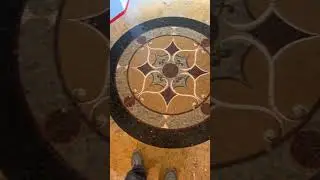 Mosaic glass tile art on floor with natural stone 😳🔥 #construction #art #tile #mosaic #artist