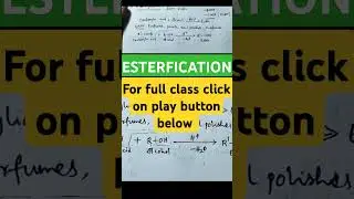 ESTERIFICATION - for full class click on play button - Organic Chemistry class12 Chemistry Telugu
