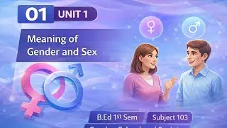 B.Ed 1st sem | Unit 1 | Gender School and Society(103), Meaning of Gender and Sex