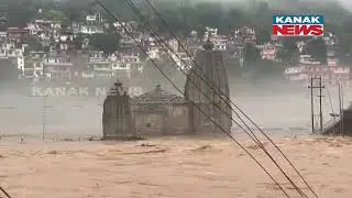 Beas River Is In Full Spate Due To Continuous Rain, Mandi, HP