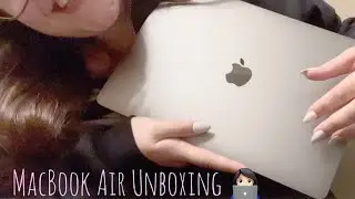 ASMR (lofi)- Unboxing MacBook ~ Fast tapping, scratching, crinkles, & more ☺️