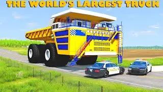 BELAZ 75710 THE WORLD'S LARGEST DUMP TRUCK CRUSHES EVERYTHING IN ITS PATH - BEAMNG DRIVE