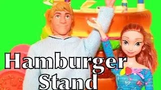 Play Time with Frozen Anna & Kristoff BARBIE Hamburger Stand