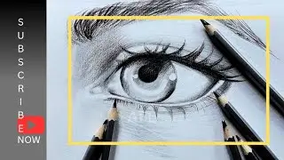 The easiest steps of eye drawing/how to draw realistic - easy eye drawing with pencil