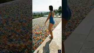 ASMR Diving into IMPOSSIBLE Pools! 😱 Orbeez, Liquid Gold & Jelly  #ASMR #AI #OddlySatisfying #shorts