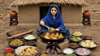 Miniature Nazin Doll Samosa Cooking ASMR | Tiny Food