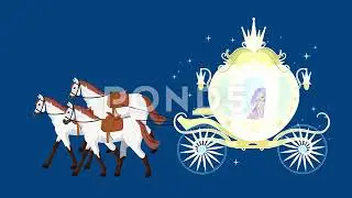 Free Cartoon Green Screen Effects 2021 | Blue Fairy Tale Carriage 2D Animation Screen Green