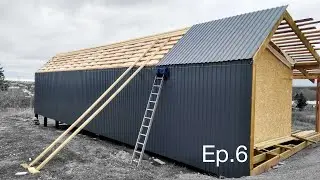 Обшивка кровли / Roof sheathing | Building tiny house by myself | ep.6