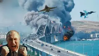 World Shocked! Ukrainian F-16 Fighter Jet Drops 12-Ton Bomb on Crimean Bridge