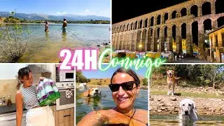 24H CONMIGO: Un OASIS aquí en SEGOVIA nos vamos al Pontón Alto con los PERROS + escapada nocturna 🥰​