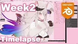 [ Blender ] 3D Modeling Fraeya Vtuber week2 [ Time-lapse / Workflow ]